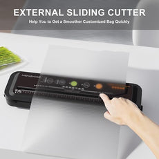 MEGAWISE Model B 2025 Vacuum Sealer | Powerful & Compact | One-Touch Automatic Food Sealer for Cold, Wet, Moist, and Dry Foods | Compatible with Thick, Medium, and Thin Bags | OMNI MACHINE (Black)