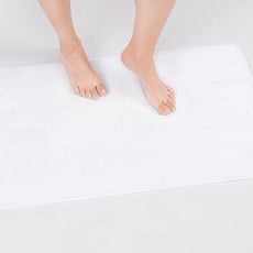 Cotton Paradise 100% Cotton Non Slip Bath Mats for Bathroom, 17x24 inch Soft Absorbent Quick Dry Machine Washable Floor Bath Mat, White