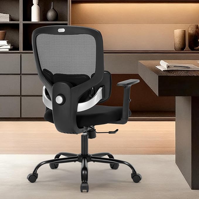 Ergonomic Office Chair, Ergonomic Desk Chair with Adjustable Height, Lumbar Support, High Back Mesh Support with Adjustable Armrests, Task Chairs for Home Office Computer-350LBS