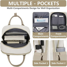 laptop backpack for Women - 15.6 inch Work Bags Travel Backpack with USB Charger College Bookbag Waterproof Business Computer Backpack Anti-theft Casual Backpacks for Nurse Teacher khaki