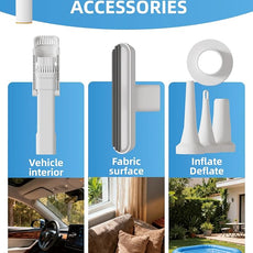 Cordless Car Vacuum, 4 in 1 Portable Mini Handheld Vacuum Cleaner with 15000pa Suction Power, 2 Suction Modes & Multi-Nozzles for Car Home Office Pet, White