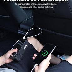 SMART JERRY - Tire Inflator Portable Air Compressor | Cordless Mini Bike Tire Pump with Gauge | Dual-Power Electric 12V Air Compressor for Auto, Motorcycles, Bikes, Balls | Fast Inflation Max 150 PSI