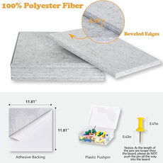 Large Cork Board Tiles for Wall with Push Pins, 36