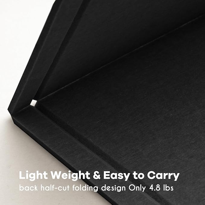 Large Bulletin Board, 60 x 48 inches Decorative Felt Pinboard, 5' x 4' Cork Board Alternative for Wall, Foldable Photo Board Self-Adhesive Vision Board with 20 Pushpins - Black