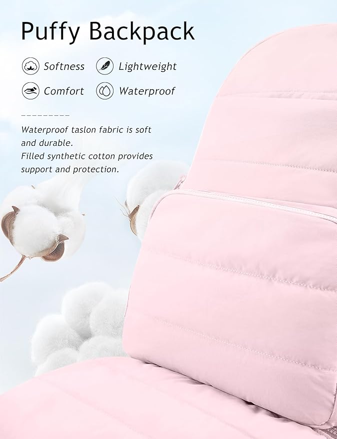 Travel Backpack for Women, 15.6 Inch College Laptop Backpack, Water Resistant Work Backpacks, Cute Quilted Bookbag