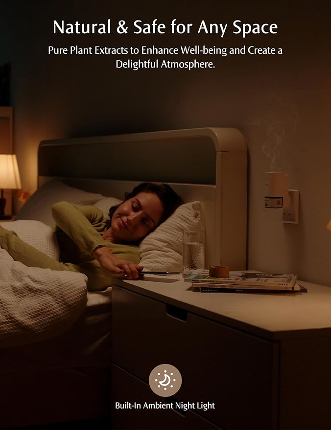 SF101 Waterless Ultrasonic Essential Oil Diffuser–100% Plant-Based,120-Day Natural Air Freshener & Aromatherapy Diffuser for Home,Hotel,Studio–Covers up to 100㎡-Clover Breeze