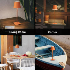 KDG 2 Pack Cordless Table Lamp,Portable LED Desk Lamp, 4000mAh Battery Operated, 3 Color Stepless Dimming Up, for Restaurant/Bedroom/Bars/Outdoor Party/Camping/Coffee Shop Night Light(Orange)