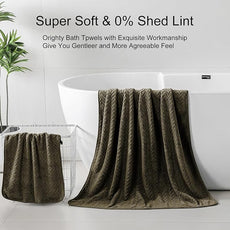 Ferdilan 8 Pack Bath Towel Set, 2 Extra Large Bath Towel Sheets, 2 Hand Towels and 4 Washcloths Ultra Soft and Absorbent Chair Towels for Bathroom, Quick Dry Towel for Home Hotel,Brown