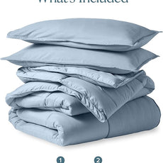 Bare Home Comforter Set - Oversized King Size - Ultra-Soft - Goose Down Alternative - Premium 1800 Series - All Season Warmth (Oversized King, Dusty Blue)