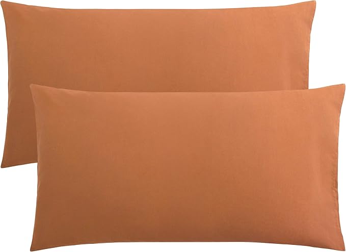 FLXXIE 2 Pack Microfiber King Pillow Cases, 1800 Super Soft Pillowcases with Envelope Closure, Wrinkle, Fade and Stain Resistant Pillow Covers, 20x36, Tan