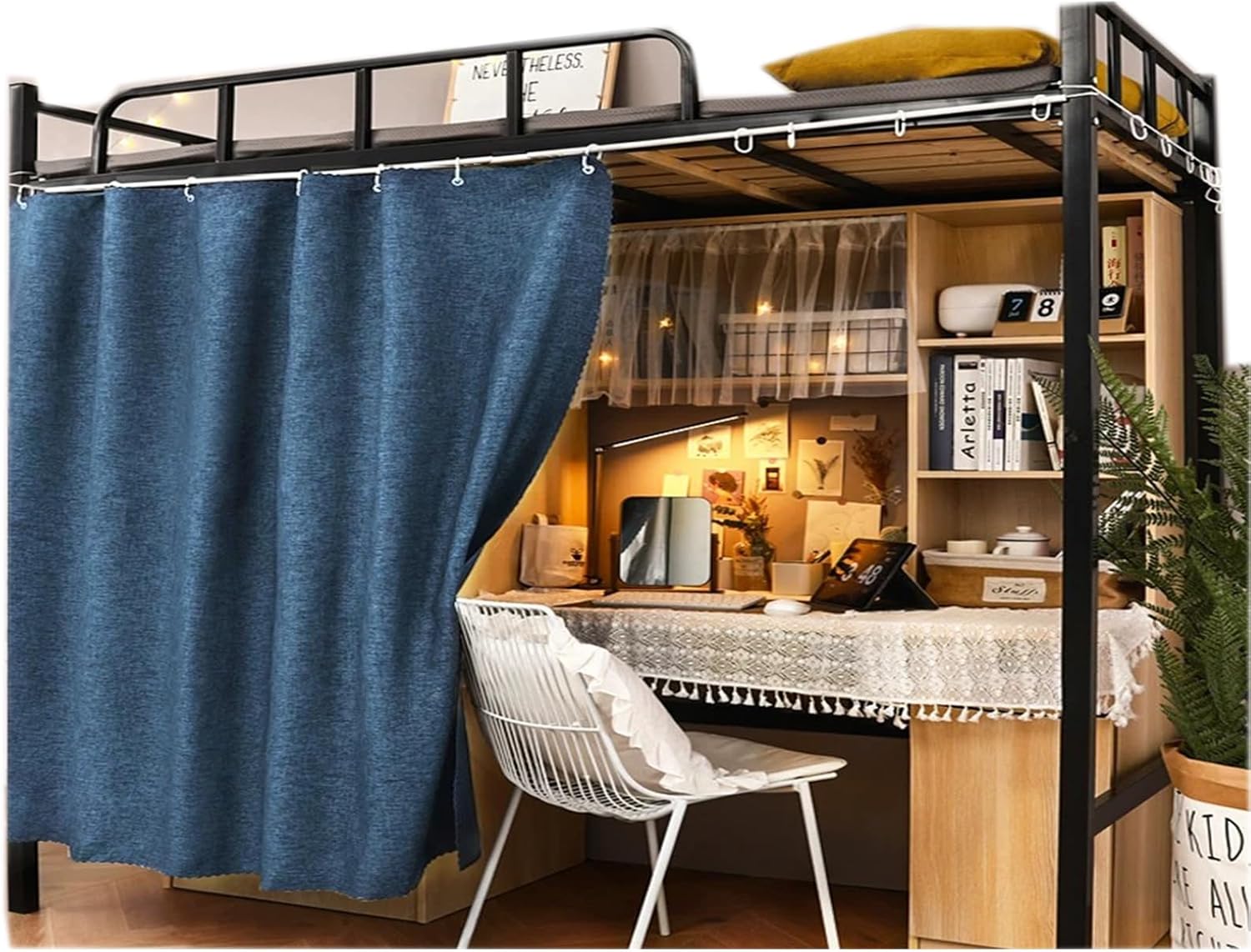 Dorm Home Solid Thicken Bunk Blackout Bed Curtains Cloth Bed Canopy Students Single Sleeper,1 Panel Black Dormly