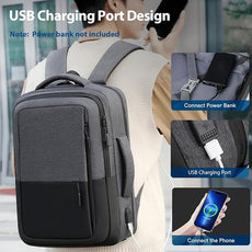 VGOAL Travel Laptop Backpack, Laptop Bookbag College Backpack Durable Water Proof with USB Charging Port for Men Women (KT0107W-G)