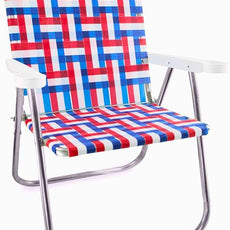 Lawn Chair USA Folding Aluminum Outdoor Patio Lawn Chair | Heavy-Duty Webbed Chairs for Camping, Sports, Beach, Yard & Tailgating | Lightweight Portable | Magnum - American Flag