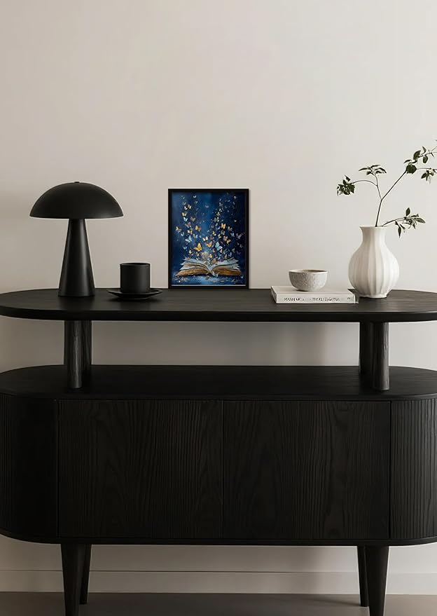 Wall Art Prints Colorful Butterfly Emerging From Book Poster Canvas Art Wall Decor Picture For Bedroom Dorm Library Reading Room Bathroom Wall Decor Aesthetic Home Artwork 8" × 10" With Framed