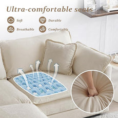 SoarFlash Chenille Sectional Sofa, Comfy L Shaped Modular Coush Sofa with Ottoman, Modern 2 Seat Couch Deep Seat Sofa Set for Living Room,Light Coffee