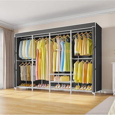 VIPEK V40C Plus Large Covered Clothes Rack for Hanging Clothes, Heavy Duty Clothing Rack Portable Wardrobe Closet White Metal Closet Rack with Black Oxford Fabric Cover, Max Load 1300lbs