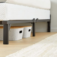 Amazon Basics Metal Bed Frame(Box Spring Required), 9-Leg Base for Box Spring and Mattress, Full, Tool-Free Easy Assembly, Black