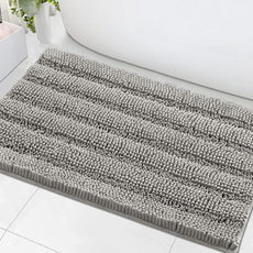 H.VERSAILTEX Bath Mats for Bathroom Non Slip Extra Thick Chenille Striped Bath Rug 24