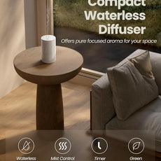 Waterless Essential Oil Diffuser, Portable Aromatherapy Diffuser with 20mL Capacity, Battery Operated Mini Scent Diffuser,3 Mist Levels & Timers, Leak-Free, for Home, Car, Office (White)