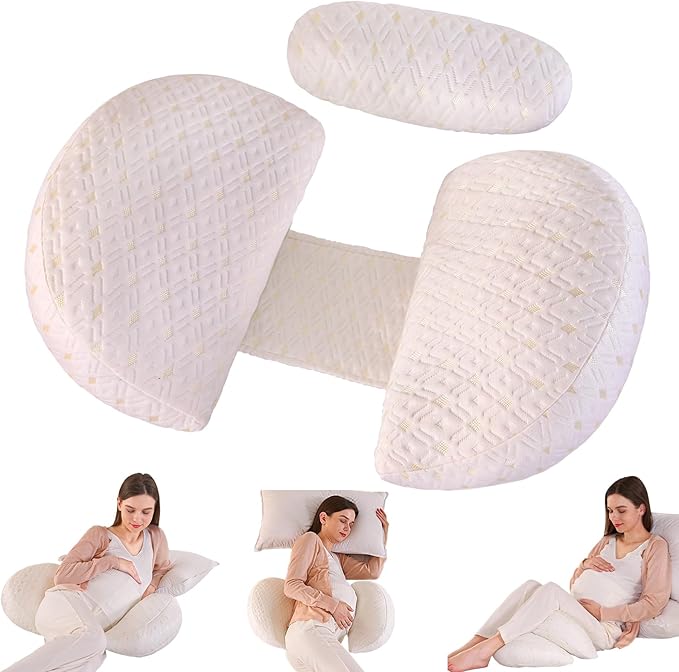 BATTOP Pregnancy Wedge Pillow Support Body,Portable Belly Wedge Pillow with Cooling Cover,Adjustable Maternity Pillow for Sleeping,Support Legs,Back,Knees,Travel Pregnancy Pillows