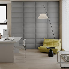 Minimalist Gray Removable Linen Headboard 24x12 Inch 6-Panel Kit - Lightweight Linen Panels for Queen Beds, Renters-Friendly Design