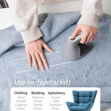 Bymore Fabric Shaver & Lint Shaver for Clothes and Furniture, Heavy Duty Sweater Shaver Lint Remover with Large 65mm Shaving Head, 6-Leaf Blades, Extra Replacement Blades for Couch, Sofa & Upholstery