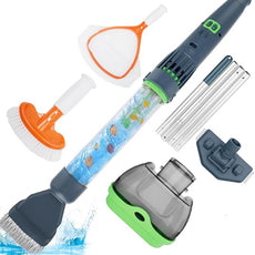All in ONE Rechargeable Pool & Spa Vacuum 90 Mins Working for Hot Tub, Small Above Ground&Inground Pool, Magnetic Drive Tech, Spa Skimmer Net, Brush,25µm Ultra Fine Mesh Filter