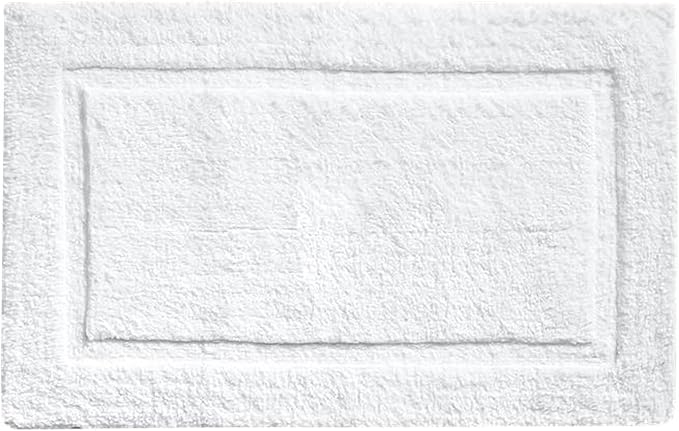 voyzz home Cotton Bathroom Bath Mat Rug White 20" x 32 Extra Soft, Non-Slip, Super Water Absorbent and Machine Washable for Bathroom, Floor, Tub & Shower