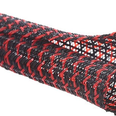 Alex Tech 25ft - 1/4 inch Cord Protector Wire Loom Tubing Cable Sleeve Split Sleeving For USB Cable Power Cord Audio Video Cable – Protect Cat From Chewing Cords - Blackred