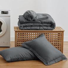 Love's cabin Twin XL Comforter Set Dark Grey, 5 Pieces Twin XL Bed in a Bag, All Season Bedding Sets with 1 Comforter, 1 Flat Sheet, 1 Fitted Sheet, 1 Pillowcase and 1 Pillow Sham