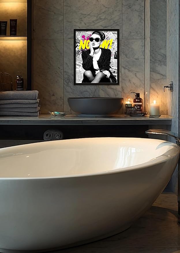 Beautiful Chic Woman Wall Art Prints Beautiful Audrey Hepburn Poster Canvas Art Wall Decor Picture For Bedroom Office Dorm living room Bathroom Wall Decor Aesthetic Home Artwork 16" × 20" In Framed