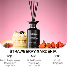 M&SENSE Reed Diffuser Set, 10.14 fl oz Large Reed Diffuser, Strawberry Gardenia Scented with Natural Essential Oils, Long Lasting with 7 Sticks, Non-Toxic Home Fragrance Reed Diffuser for Bedroom