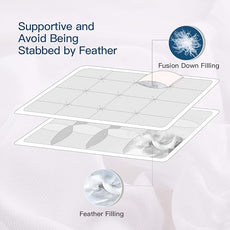 ELEMUSE Full Size Extra Thick Fusion Goose Down Feather Filled Mattress Topper, Plush Fluffy Double Layer Pillowtop Mattress Pad Cover, Soft Featherbed with 8-21 Inch Deep Pocket