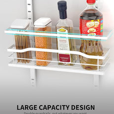 Moforoco White 6-Tier Over Door Pantry Organizer, Pantry Organization Storage, Door Metal Hanging Spice Rack Basket Shelves, Home Kitchen Apartment Essentials, Laundry Room Bathroom Organization