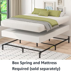 Amazon Basics Metal Bed Frame(Box Spring Required), 9-Leg Base for Box Spring and Mattress, Full, Tool-Free Easy Assembly, Black
