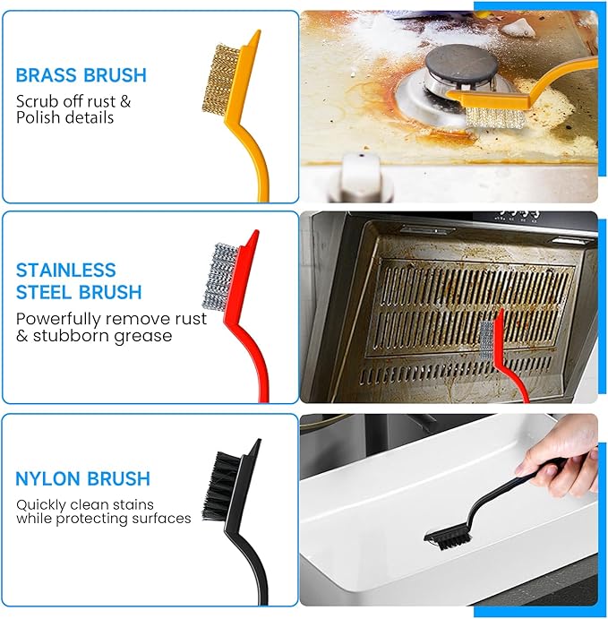 14Pcs Crevice Cleaning Brush Set, V Shape Grout Cleaner Brush for Deep Cleaning Gap, Hard Bristle Scrub Brushes Tools, Cleaning Supplies for Household Use, Bathroom, Kitchen, Toilet, Window