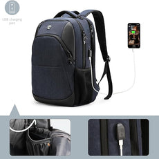Swissdigital Design Travel Laptop Backpack for Men and Women, Business Backpack with USB Charging Port for Fits 16 Inch Notebook, Blue | SD1670-12