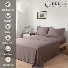 Bella Coterie Luxury Bamboo Viscose Cal King Size Sheet Set | 100% Organically Grown | Ultra Soft | Cooling for Hot Sleepers | 18