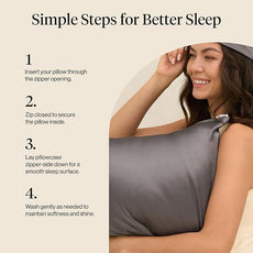 Kitsch Satin Pillowcase with Zipper for Hair & Skin, Softer Than Silk Pillow Cases Queen Size Set of 2, Wrinkle-Free, Smooth and Cooling Satin Pillow Covers, Standard Size 19