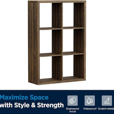 6 Cube Storage Organizer, 2x3 Cube Bookshelf, Cubby Storage Shelf, Wooden Organizer Shelf with Thickened Boards, for Closet Bedroom Home Office Living Room, 36.93