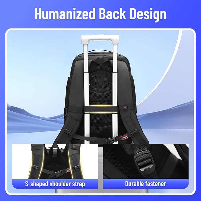 40L TSA Travel Laptop Backpack, Carry-On Weekender Bag with USB Port & TSA Lock, 17.3 Inch Business Travel Backpack for Men, Expandable Overnight Bag with Large Capacity & Flight Approved Design