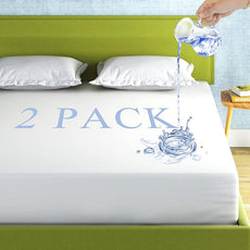 2 Pack Mattress Protector Full Size 100% Waterproof Fitted Mattress Cover, Breathable Noiseless & Machine Washable Bed Cover Deep Pocket from 5