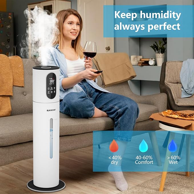 Humidifier,SAYDSI 2.1Gal(8L) Smart Humidifiers for Bedroom,1800sq.ft Cool Mist Humidifier with Smart App,Timer,Quiet Sleep Mode and Water Tank for Home,Office,Large Room,Plants(White)