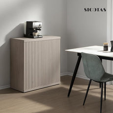 SICOTAS Buffet Cabinet with Storage Accent Sideboard Modern Credenza with Doors & Shelves Fluted Media Console Mid Century Coffee Bar Table for Living Room Kitchen Dining Room Hallway