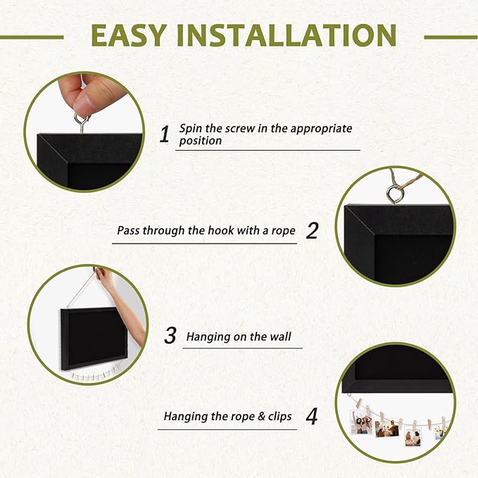 Double-Sided Black Cork Board with Linen, 24" x 18" Hanging Wood Framed Large Bulletin Board, Picture Display Vision Board Kit Corkboards for Wall Room School Office Decor, 20 Pushpins