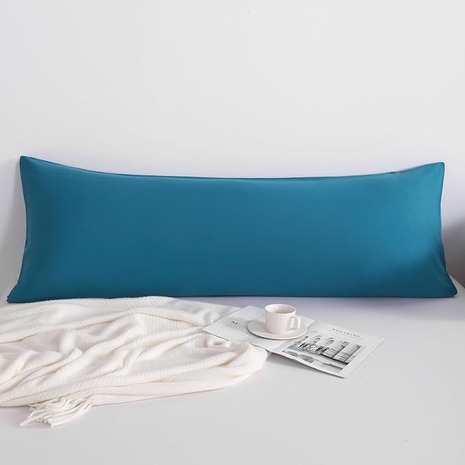 FLXXIE Body Pillow Cover - Super Soft Microfiber 20x54 Body Pillow Case - Envelope Closure, Wrinkle, Stain Resistant Teal Body Pillow Cover, 20x54, Teal