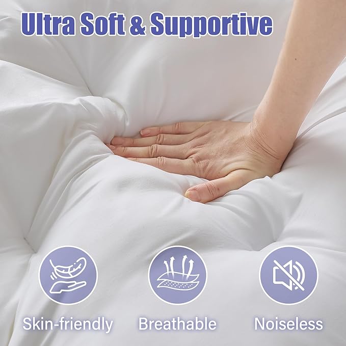 WhatsBedding 4 Inch Memory Foam Mattress Topper King for Back Pain Relief, Filled with Breathable Memory Foam, Soft Fluffy Supportive Bed Mattress Topper, 80x78x4 in