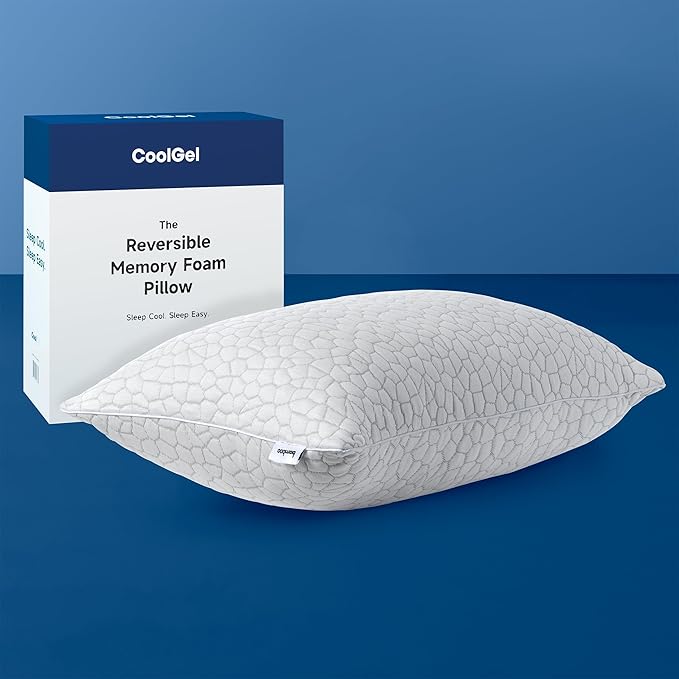 Cool Gel Cooling Pillow for Hot Sleepers - Queen Size Shredded Memory Foam Pillows for Sleeping - Adjustable Neck & Shoulder Support, Reversible Cover, Hypoallergenic & Breathable