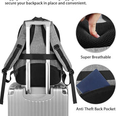 MATEIN 17 Inch Work Backpack for Men Women, Water Resistant Practical Travel Laptop Backpack with Trolley Sleeve, Casual College Daypack Laptop Compartment TSA Friendly, Grey Black