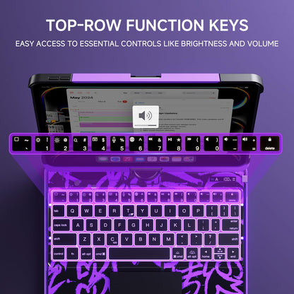 Transparent Keyboard Case for iPad 11” (10th & 11th Gen) – 360° Rotating, Backlit, Trackpad